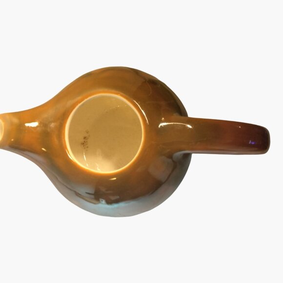 Vintage Brown Pitcher Jug  Mid Century Modern Ceramic Drip Glaze Vase Planter - Picture 8 of 8